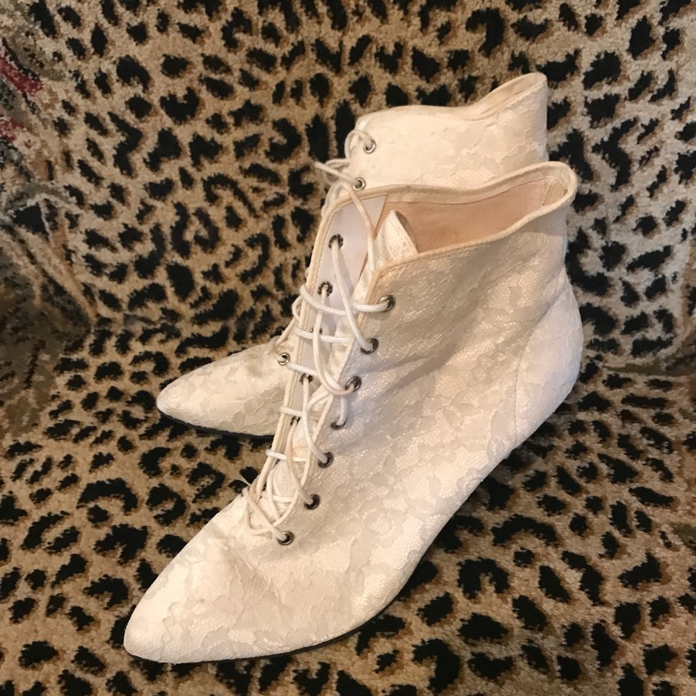 Vintage Style Lace Victorian Booties